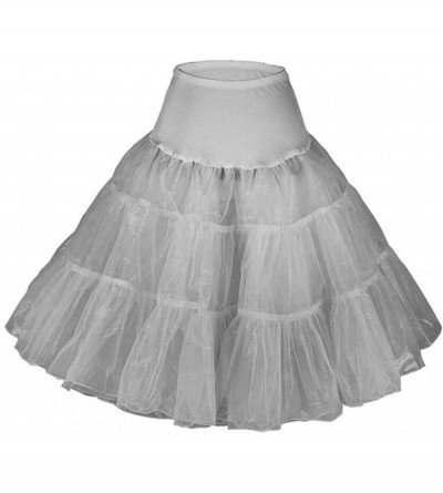 Slips Womens 50s Vintage Rockabilly Net Petticoat Skirt Tutu - Gray - C211AJJULL1 $24.13