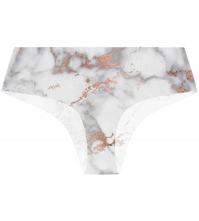 Panties Women's Bikini Panty Mardi Gras Fleur De Lis Seamless Underwear - Marble Pattern - CR18YK79DDY $26.89