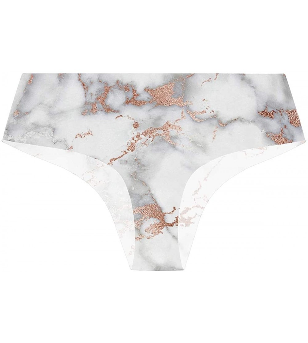 Panties Women's Bikini Panty Mardi Gras Fleur De Lis Seamless Underwear - Marble Pattern - CR18YK79DDY $10.51