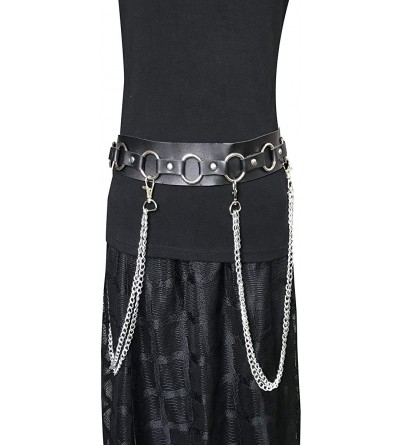 Garters & Garter Belts Women's Leather Harness Garter Belt Cage Adjustable Punk Waist Leg Garter with Tassels Metal Chain(QSX...