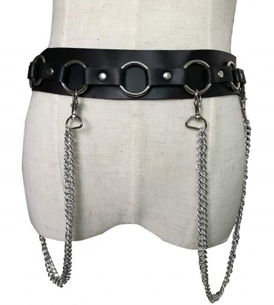 Garters & Garter Belts Women's Leather Harness Garter Belt Cage Adjustable Punk Waist Leg Garter with Tassels Metal Chain(QSX...