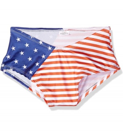 Panties Women's Patriotic Raver Shorts - Stars/Stripes Print - CL18D0ETQHE $40.59