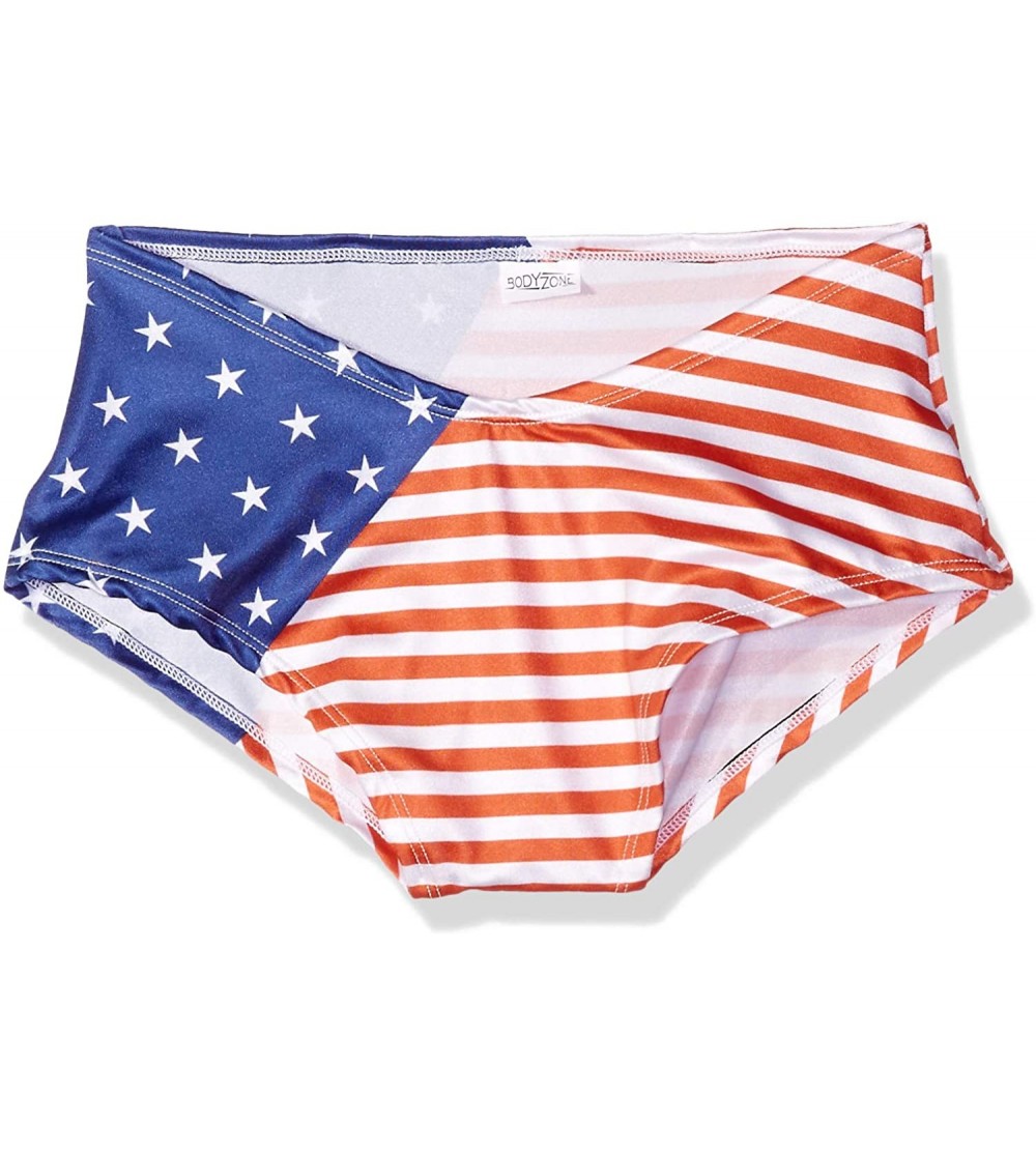 Panties Women's Patriotic Raver Shorts - Stars/Stripes Print - CL18D0ETQHE $14.76