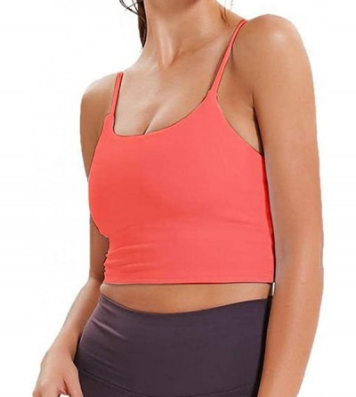 Camisoles & Tanks Women's Tank Tops Padded Sports Bra Fitness Workout Running Shirts - Orange - C619DZ68C3I $9.59