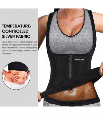 Shapewear Sauna Suit for Women Weight Loss-Sweat Vest Waist Trainer Corset Tank Top Slim Shaper - Black - CH190N6LZ8U $18.67