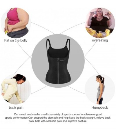 Shapewear Sauna Suit for Women Weight Loss-Sweat Vest Waist Trainer Corset Tank Top Slim Shaper - Black - CH190N6LZ8U $18.67