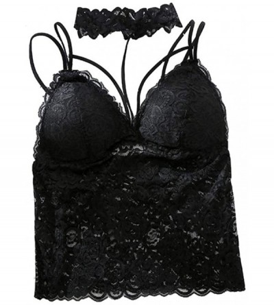Camisoles & Tanks lace Camisole Sexy Back wear Bottoming Underwear Women - Black - C019CKZORKQ $25.27