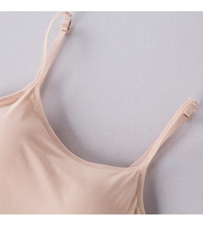 Slips Women's Camisole- Fashion Wild Slim Fit Cami Vest Tank Tops Underwear Tops - Beige - C5195Y53KKS $12.51
