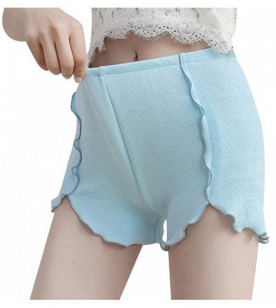 Slips Fashion Women Slim Pants Casual Solid Stretchy Underwear Shorts Safety - Blue - CP19COXCEMN $11.00