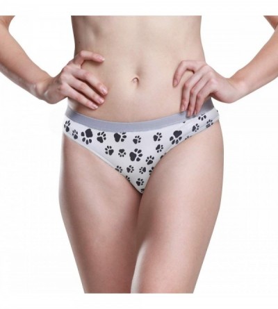 Panties Beautiful Blue Butterflies Women's Underwear Polyester Bikini Panty - Dog Paw Print - CS18S69K79U $25.84