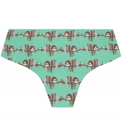 Panties Women's Bikini Panty Tropical Hawaii Flowers Seamless Underwear - Sleepy Sloths With Love - CD18YLNHM3T $16.73