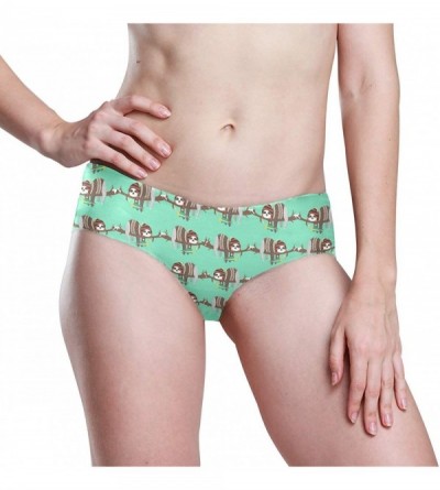 Panties Women's Bikini Panty Tropical Hawaii Flowers Seamless Underwear - Sleepy Sloths With Love - CD18YLNHM3T $16.73