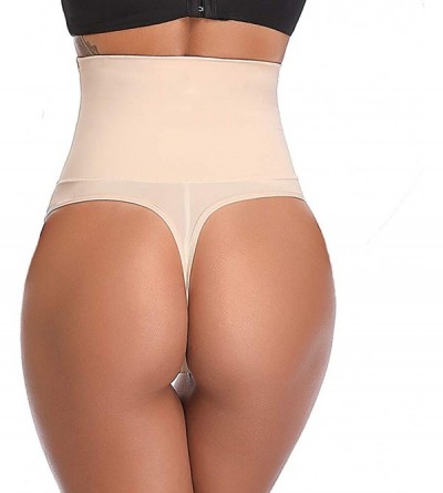 Shapewear High Waist Thong Shapewear for Women Tummy Control Thong Girdle Panty Body Shaper Thong Underwear - Beige(light Con...