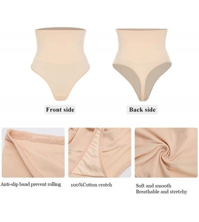 Shapewear High Waist Thong Shapewear for Women Tummy Control Thong Girdle Panty Body Shaper Thong Underwear - Beige(light Con...