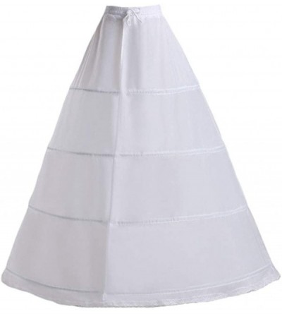 Slips 4 Hoops Skirt Support Bride Wedding Dress Petticoat-Lady Girls Party Prom Petticoat Long Underskirt White - CR18XNU9OES...