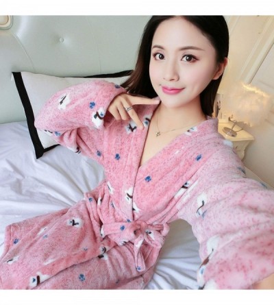 Robes Thicken Nightgowns Winter Bathrobe Women Pajamas Bath Flannel Warm Robe Sleepwear Womens Robes Coral Velvet R Q 739 2 -...