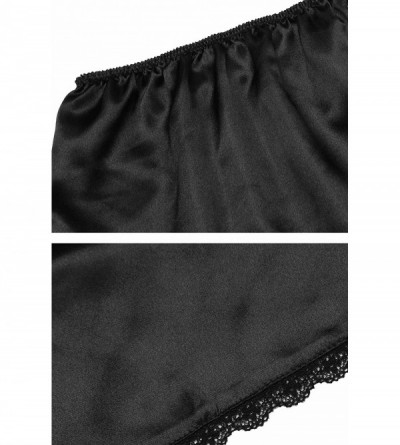 Bottoms Women Snip-it Half Slip Satin Lace Underskirt Long Anti-Static - 3-black - CE18G3GQ297 $9.16