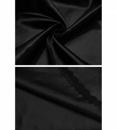 Bottoms Women Snip-it Half Slip Satin Lace Underskirt Long Anti-Static - 3-black - CE18G3GQ297 $9.16