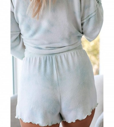 Sets Womens Pajamas Set PJ Nightwear Loungewear Sleepwear Tie Dye Printed - A Blue - CM197Y49TDO $21.09