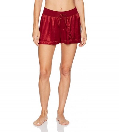 Bottoms Women's Mikel Satin Boxer Short with Draw String - PJSB5 (XL- Red) - CO18KHGIUSW $77.63