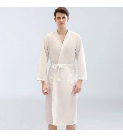 Robes Men's and Women's Home Service Couples Robes Spring Summer Autumn Dual-Use Waffle Bathrobes Thin Breathable Soft Sauna ...