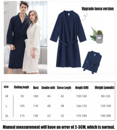 Robes Men's and Women's Home Service Couples Robes Spring Summer Autumn Dual-Use Waffle Bathrobes Thin Breathable Soft Sauna ...