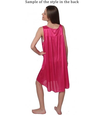 Nightgowns & Sleepshirts Women's Tricot Sleeveless Long Nightgown - Pink - C911U7QNN2B $12.53