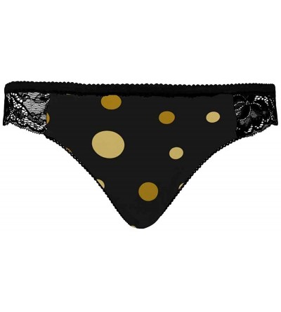 Thermal Underwear Lace Underwear Low Rise Panties Briefs for Lady Gold Black Circle - Multi 1 - CS19E79R0YU $24.09