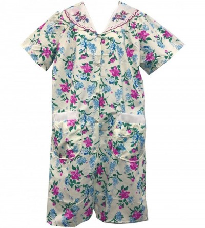 Nightgowns & Sleepshirts Snap Down Open Front Women House Gown - Nightgown - Duster - LAT-2013 - Print 5 - CE19CXXDWID $13.73