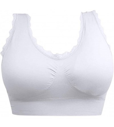 Bustiers & Corsets Ladies Sports Bras Padded Seamless Bras High Impact Support for Yoga Workout Fitness Lingeries - White - C...
