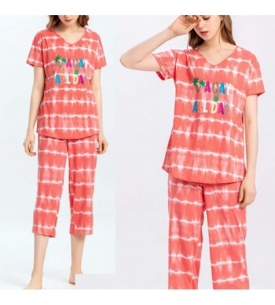 Nightgowns & Sleepshirts Women's Sleepwear Tops with Capri Pants Pajama Sets - All Day - CH18ARGO3WI $18.56