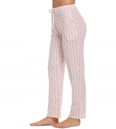Bottoms Womens Pajama Pants Flannel Buffalo Plaid Sleep Bottoms Lounge Soft Holiday Pants - Pink_5163 - CG192T23RQD $19.46