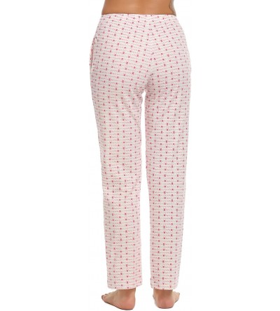 Bottoms Womens Pajama Pants Flannel Buffalo Plaid Sleep Bottoms Lounge Soft Holiday Pants - Pink_5163 - CG192T23RQD $19.46
