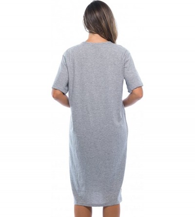 Nightgowns & Sleepshirts Short Sleeve Nightgown Sleep Dress for Women Sleepwear - Grey - Jesus Coffee Naps - C918453U8NK $16.41
