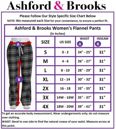 Bottoms Women's Super Soft Flannel Plaid Pajama Sleep Pants - Black Ivory - C618EDEOG86 $16.77