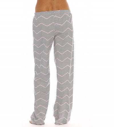 Bottoms Women Pajama Pants Sleepwear - Black / Pink Chevron - CA12NAELAD1 $14.67