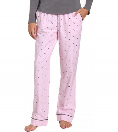 Bottoms Womens Pajama Pants - 100% Cotton Flannel Lounge Pants with Pockets & Drawstring - Twinkle Pink-grey - CD184HMOS8U $2...