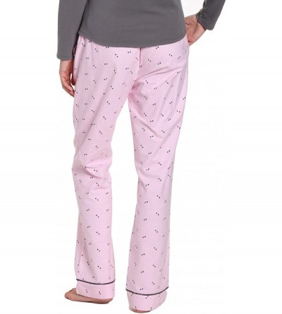 Bottoms Womens Pajama Pants - 100% Cotton Flannel Lounge Pants with Pockets & Drawstring - Twinkle Pink-grey - CD184HMOS8U $2...
