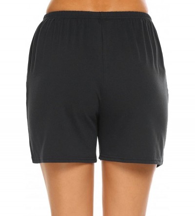 Bottoms Pajama Bottoms Women's Soft Sleep Shorts Cotton Solid Sleepwear Pants - Black - C118DL8QMNX $21.48