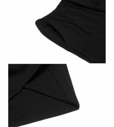 Bottoms Pajama Bottoms Women's Soft Sleep Shorts Cotton Solid Sleepwear Pants - Black - C118DL8QMNX $21.48