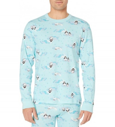 Bottoms Organic Unisex Adult Pajama- Holiday Family Matching - Penguin Print - Top - C718XY3LR54 $38.21
