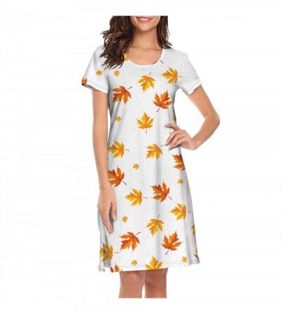 Nightgowns & Sleepshirts Women's Lady Bugs Nightgown Short Sleeve Sleepshirts Dress - White-154 - CS18ANE853W $48.46