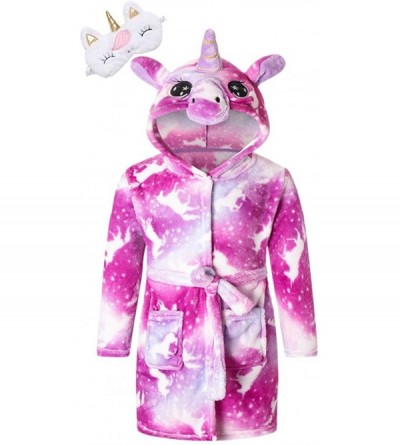Robes Girls' Unicorn Bathrobes- with Eye Mask - 1 Unicorn Purple - CV19E0G30RX $22.71