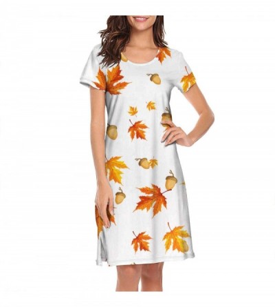 Nightgowns & Sleepshirts Women's Sleepwear Nightgown Lingerie Girl Pajamas Summer Tops Short - White-117 - CB1993XTRNZ $20.42