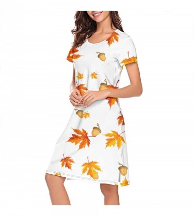 Nightgowns & Sleepshirts Women's Sleepwear Nightgown Lingerie Girl Pajamas Summer Tops Short - White-117 - CB1993XTRNZ $20.42