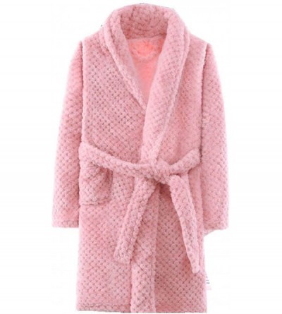 Robes Long Sleeve Unisex Adult and Cild Robe Warm Kimono Robe Bathrobe Parent Child Wear Home Thickening Boys Robe Pink - CU1...