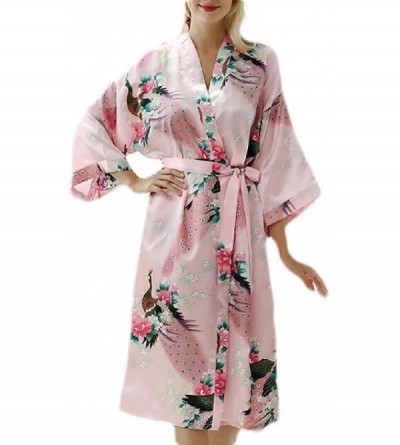 Robes Kimono Bathrobe Sleepwear Satin Bridesmaids Bath Robes - 1 - CZ18A5535UD $21.39