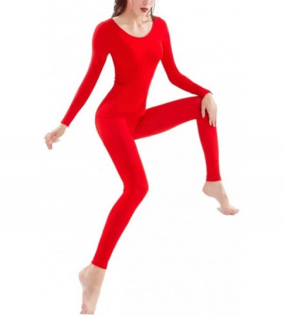 Thermal Underwear Thermal Underwear for Women- Long Johns Set Soft Top & Bottom Base Layer for Cold Weather-Red-L/XXL - Red -...