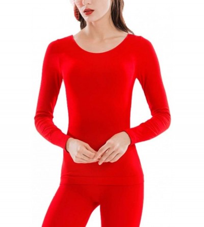 Thermal Underwear Thermal Underwear for Women- Long Johns Set Soft Top & Bottom Base Layer for Cold Weather-Red-L/XXL - Red -...
