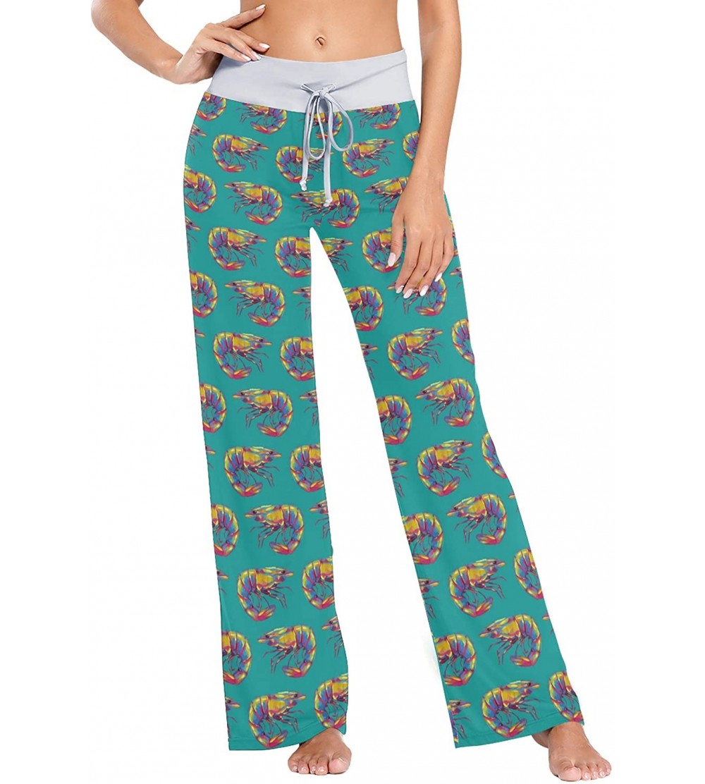 Bottoms Shrimp Pattern Womens Pajama Pants Loose Long Lounge Sleepwear Yoga Gym Trousers - CW19DWHC97E $20.07